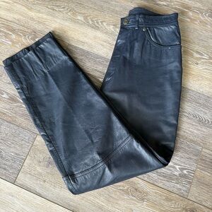 🛍️ Deerskin dark blue Leather pants with lining. Great condition.